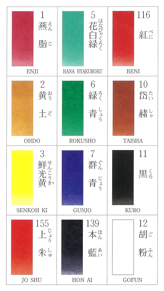 Amazon | 吉祥(Kissho) 日本画用絵具 角顔彩 上製 12色 | 絵具 通販